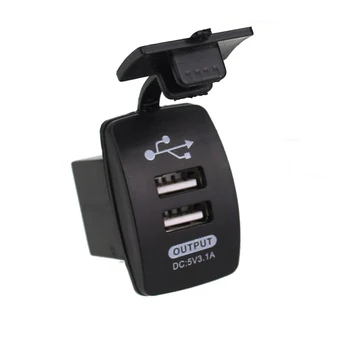 12V-24V Mini Micro USB Dual Plug Automobilį, Motociklą Cigarečių Degiklio Lizdą 5V 2.1/1A Automobilinis Įkroviklis su Vandeniui Skydelis