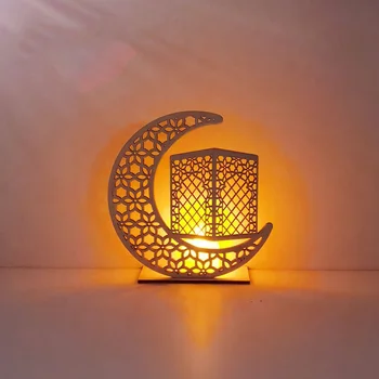 14cm Žvakė Led Mėnulio Šviesos Eid Mubrak Dekoro Medžio Mėnulis Ramadanas LED Pasakų buities reikmėms Eid al-Fitr Musulmonų Poilsio Namų Dekoracijos