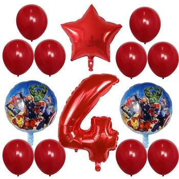 14pcs/daug Naujų Keršytojas Folija Balionai 30 colių Numeris balionas su Gimtadieniu Šalis Dekoro Super Herojus Vaikams, Žaislai, Oro Globos