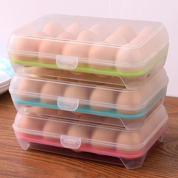 15 tinklelis skaidrus didina kiaušinių dėklas šaldytuvo laikymas lauke lauko virtuvė anti-susidūrimo plastikinių kiaušinių dėžutę
