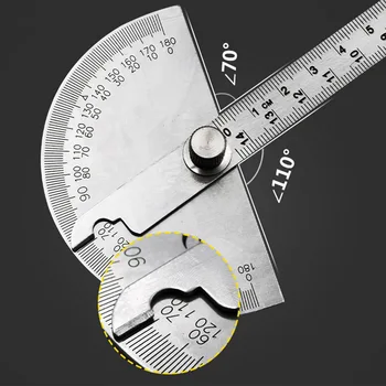 15cm 180 Laipsnių Reguliuojamas Matlankis daugiafunkcis nerūdijančio plieno roundhead valdovas matematikos matavimo įrankis