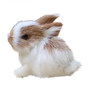 15CM Mini Realus Mielas Baltas Pliušinis Triušių Kailių Tikroviška Gyvūnų Easter Bunny Imitavimo Modelį Gimtadienio Dovana Rabbit Žaislas