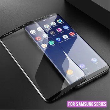 15D 9H Visą Lenktas Grūdintas Stiklas Samsung Galaxy S8 S9 Plus Pastaba 8 9 Screen Protector For Samsung S7 S6 Krašto Apsauginės Plėvelės