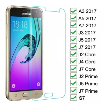15D Apsauginis Stiklas ant Samsung Galaxy S7 J2 J4 Core J5 J7 Premjero Grūdintas Screen Protector A3 A5 A7 j3 skyrius J5 J7 2017 Stiklo Plėvelės