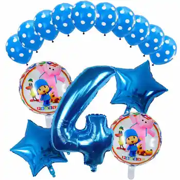 15VNT/daug Pocoyo skaičius folija balionai nustatyti, baby shower gimtadienio Krikštynų puošimas prekes vaikams, cartoon pav žaislai globos