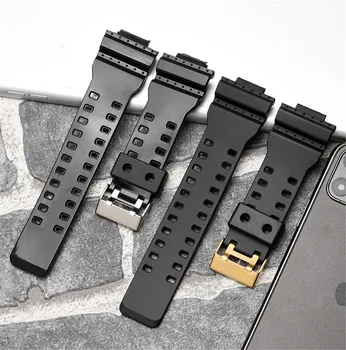 16mm Silikono Watchband už Casio G-Shock GA-100/110/120/150/200/300/400/700 GD-100/110/120 GLS Apyrankę, Dirželį Juosta Priedai