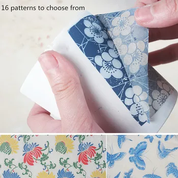 16PCS keramikos keramikos molio Perkėlimo popierius glazūra underglaze gėlių popieriaus Jingdezhen mėlynos ir baltos spalvos porceliano paprasto aplikacijos 54x3