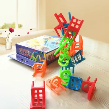 18 Vnt Likutis Kėdės, Suaugusiems, Vaikams, Krovimas Žaidimas Interaktyvus Žaislas Plastikinės Kėdės Pusiausvyrą Tėvų Vaikas Interaktyvūs Žaislai