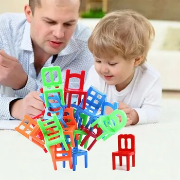 18 Vnt Likutis Kėdės, Suaugusiems, Vaikams, Krovimas Žaidimas Interaktyvus Žaislas Plastikinės Kėdės Pusiausvyrą Tėvų Vaikas Interaktyvūs Žaislai