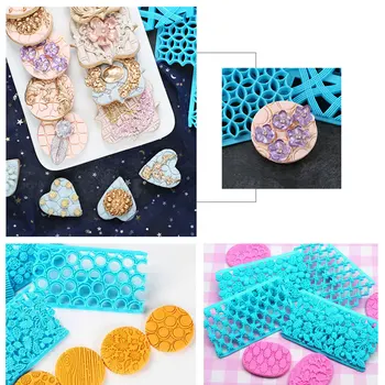 19 Stilių Plastiko Mielas Apledėjimo Reljefinė Apdaila Cutter Tortas Bakeware Embosser Gėlių Cookie Cutters 