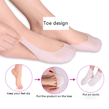 1Pair Silikono Šokėjai Fitneso Kojų Nustatyti Apsaugos Rankovės Super Soft Ballet Batų Apima Pirštai Raštas