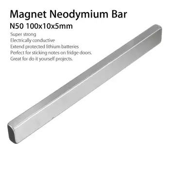 1PC 100 x10 x5 mm Ilgio, stačiakampio gretasienio Blokuoti Baras Super Stiprus Retųjų Žemių Neodimio Nuolatinis Magnetas N50