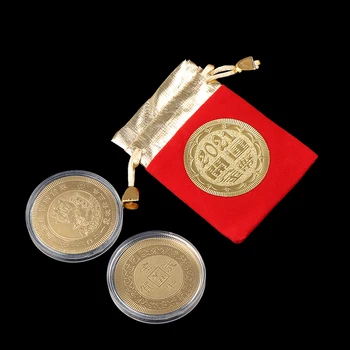 1PC 2021 Gerai Pasisekė Monetos Metais Jautis Atminimo Karvė Monetos Kinų Zodiako Suvenyrų Laimingų Naujųjų Metų Moneta Dovana Namų Puošybai