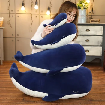 1pc 25cm Super Minkštas Banginis Pliušinis Žaislas Jūros Gyvūnų Big Blue Whale Minkštas Žaislas Pagalvės iškamša Vaikai, Vaikai, Merginos Kalėdų Dovana