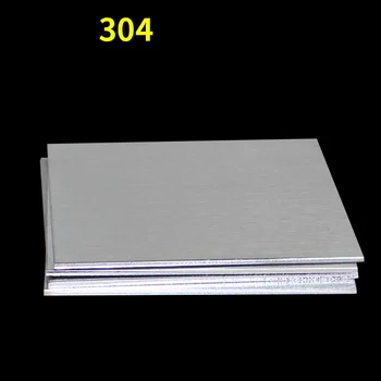 1Pc 304 Nerūdijančio Plieno kvadratinė plokštė Poliruotos Plokštės Lapo Storio plonas storis 0.01 mm/0.02/0.03/0.04/0.05/0.08 x 100mm x 100mm