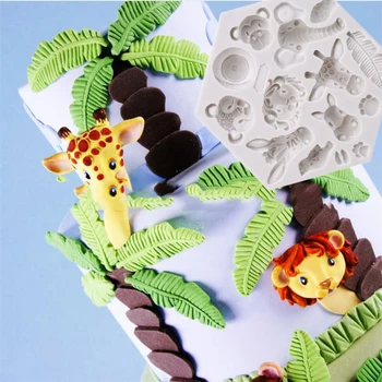 1PC 3D Miško Gyvūnų Formų Silikoninių Formų Miško Tortas Dekoratyvinis Pelėsių Įrankiai Pyragas 
