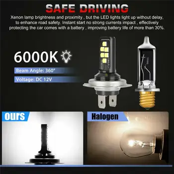 1PC 60W LED 6000K Automobilių Lemputės, AUTOMOBILIŲ H7 H4 Combo LED Žibintų Rinkinį Lemputes Aukštos artimąsias 52000LM Automobilių Žibintų Lemputės DC 12V Automobilio Šviesos