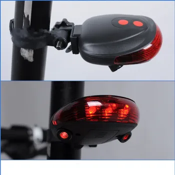 1PC Dviračių Nuoma, Šviesos, Dviračių 2 Lazerio Projektorius Raudonųjų Žibintų Šviesos ir 3 LED Galiniai Lempos Dviračių Šviesos Saugos Įspėjamoji Lemputė