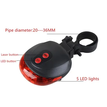 1PC Dviračių Nuoma, Šviesos, Dviračių 2 Lazerio Projektorius Raudonųjų Žibintų Šviesos ir 3 LED Galiniai Lempos Dviračių Šviesos Saugos Įspėjamoji Lemputė