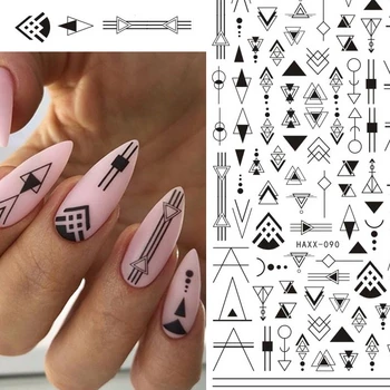 1pc Geometrinis Drugelis 3D Nagų Lipdukai Neigiamų Kosmoso Lipnios Etiketės Nails 
