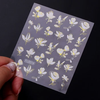 1PC Gėlių Drugelis 3D Nagų Lipduką Slankiklį Pavasario Vasaros Tema Perdavimo Lipdukai Popieriaus Nagų Dailės Dekoracija Manikiūro