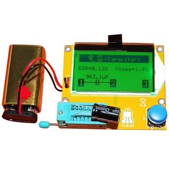 1PC LCD Skaitmeninis Tranzistorius Testeris, Matuoklis LCR-T4 9V Diodų Apšvietimas Triode Talpą, ESR Matuokliu, MOSFET/JFET/PNP/NPN L/C/R