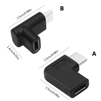 1Pc Naujas Mini Nešiojamas 90 Laipsnių stačiu Kampu USB 3.1 C Tipo Vyrų ir Moterų Konverteris USB-C Adapteris, Skirtas 
