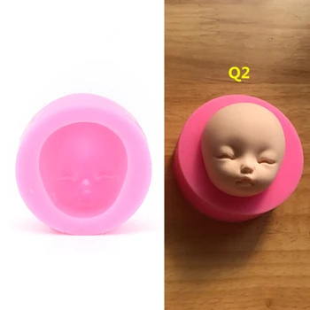 1pc Polimero Molis Dervos Kūdikio veido mergina, Galvos šokolado silikoninė pelėsių tortas dekoravimo įrankiai