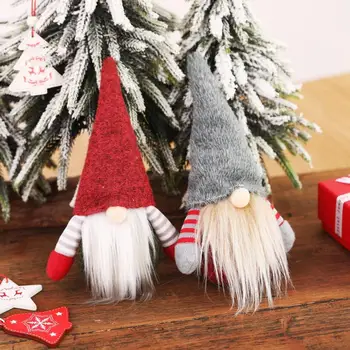 1pc Raudona/Gary Mielas Kalėdų Bžūp Beveidis Lėlės Mažai Statulėlės Ornamentas, Papuošimas Šiaurės Gnome Vyras Lėlės Kalėdų Eglutė Deco