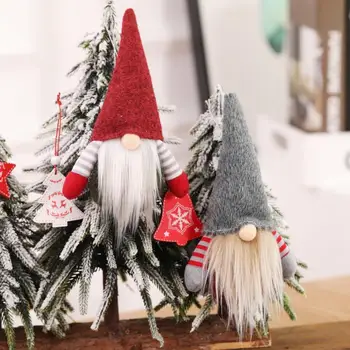 1pc Raudona/Gary Mielas Kalėdų Bžūp Beveidis Lėlės Mažai Statulėlės Ornamentas, Papuošimas Šiaurės Gnome Vyras Lėlės Kalėdų Eglutė Deco