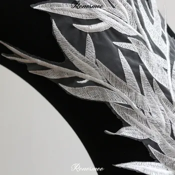 1Pc Super Pasakų Bambuko Lapų Siuvinėjimo Nėrinių Gėlių Audinio Suknelė, Šydas, Akių Siuvinėjimo Audinys 