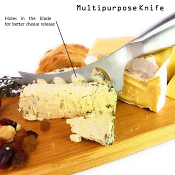1pc Sūrio Peilis Nerūdijančio Plieno Sūrio Peilis Su Šakutės Patarimas Dantytas Sūrio Sviesto Peilis Peilis Pjovimo Sūris Įrankiai LK0052