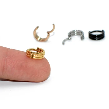 1PC Titano G23/Plieno Vyriais Segmento Nosies Žiedą, Įmova Clicker Ausies Kremzlės Tragus Helix Lūpų Auskarų Unisex Mados Jewelry16g
