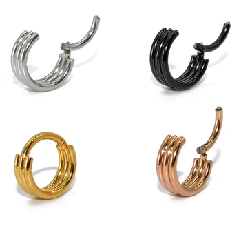1PC Titano G23/Plieno Vyriais Segmento Nosies Žiedą, Įmova Clicker Ausies Kremzlės Tragus Helix Lūpų Auskarų Unisex Mados Jewelry16g