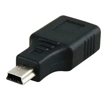 1PC USB 2.0 Konverteris Extension Adapter moterį, Mini 5 Pin Male Planšetinio kompiuterio Adapteris Mini Įkroviklis Kietajame Diske, Radiatorių PC Kompiuteris
