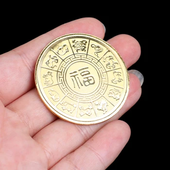 1pcs 2021 Naujųjų Metų Aukso Monetos Dvylika Zodiako ženklas Jautis Proginių Monetų Kolekcija Dovana