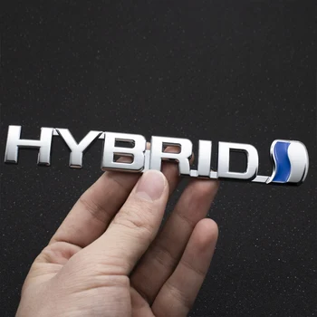 1pcs 3D Metalo HIBRIDAS Logotipą, Automobilių Lipdukai Uodega Emblema Ženklelio Lipdukai 