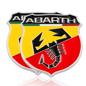 1pcs 3D Metalo Lipdukas Italija Abarth Skorpionas Klijų Ženklelis Emblema Decal Fiat Viaggio Abarth Punto 124 125 500 Automobilių Stilius