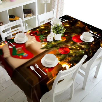 1pcs 3D Vestuvių Raudonos Staltiesės Puokštė Stalo staltiesė Kalėdų Eglutė staltiesė Gimtadienio Vakarienė Namų Puošybai