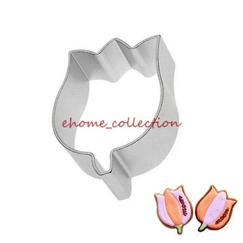 1Pcs Aliuminio Lydinio Tulip Gėlių Formos Cookie Cutter Kepimo Formų Sausainių Formų Rankų darbo Namų Dekoro 