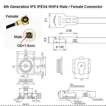 1pcs IPEX Galiuku Laidu U. fl IPX IPEX1 Moteris MHF4 IPEX4 Moterų Jack RF1.13 IPX MHF4 Pratęsimo Jumper už Maršrutizatorius 3g-4g Modemas