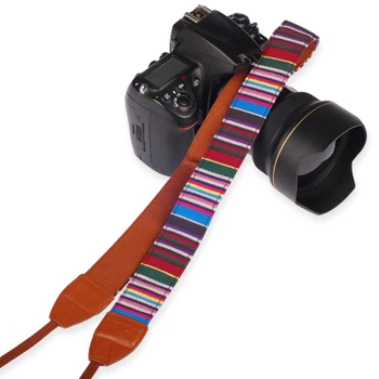1pcs Kamera, Pečių, Kaklo Dirželis Megztos medžiagos, Bohemijos Stiliaus Diržas per Petį už Nikon Canon SLR fotoaparatas DSLR 7 Pop Mados Spalvos