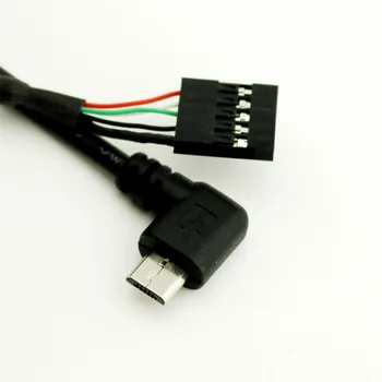 1pcs Micro USB Vyrų Kairysis Kampas su Dupont 5 Pin Moterų Antraštė Plokštė Kabelis 50cm/1.5 ft