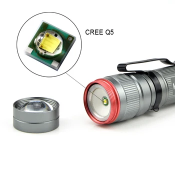 1Pcs Mini 800LM Nešiojamų Lanterna Q5 LED Žibintuvėlis atsparus Vandeniui Aliuminio 3 Modelio Zoomable Žibintuvėlis šviesos lauko apšvietimas