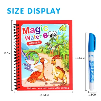 1pcs Montessori Dažymas animacinių filmų, Knygų Stebuklinga Knyga Vandens Piešimo Doodle Pen Tapybos, Piešimo Lenta Vaikams, Žaislai, Gimtadienio Dovana
