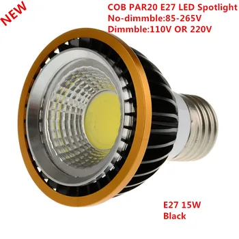 1pcs Naujausias PAR20 COB pritemdomi E27 LED Spot Light par20 Lemputė 15W Lemputė Šiltai Balta/šaltai Balta/Vaiskiai Balta Dėmė Downlight Apšvietimas