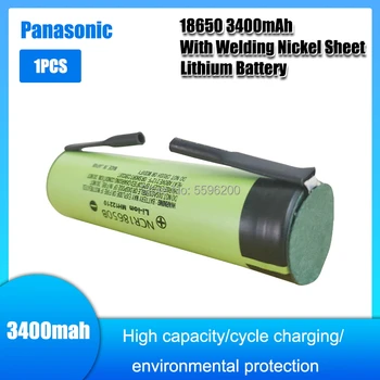 1PCS OriginaI NCR 18650B 18650 Li-ion recargable de la batera de 3400 mAh 3,7 V para linterna/arba + 