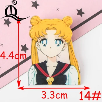 1PCS Sailor Moon Merginos Charakterį Piktogramą Harajuku Akrilo Emblemos Kuprinė Smeigtukai 