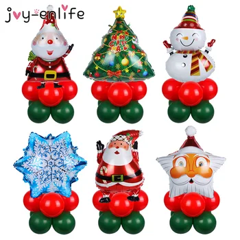 1set Kalėdų Balionai Stovi Santa Claus Sniego Bell Folija Medžio Globos Kalėdinė Dekoracija Kalėdų Ornamentu Gimdymo Nauji metai 2020 Metai