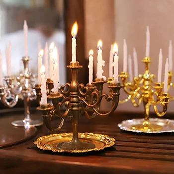 1Set Miniatiūriniai Lėlių Žvakės ir Žvakidė Gimtadienio Torto Žvakių Laikikliai Rėžtuvės Už Lėlių Lipdukai Naujas~